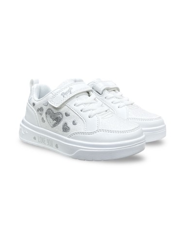 Primigi 1466022 sneakers bambina in pelle/laminato bianco