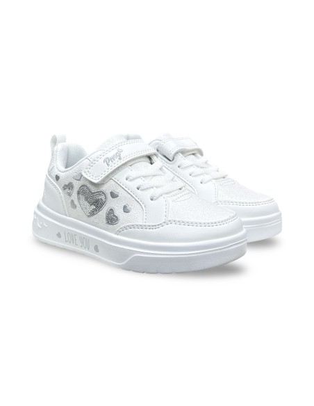 Primigi 1466022 sneakers bambina in pelle/laminato bianco