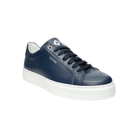 Exton 83 sneakers uomo in pelle bluette