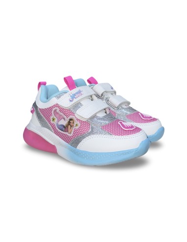 Primigi 1485100 sneakers con luci bambina in pelle/tessuto bianco/fucsia