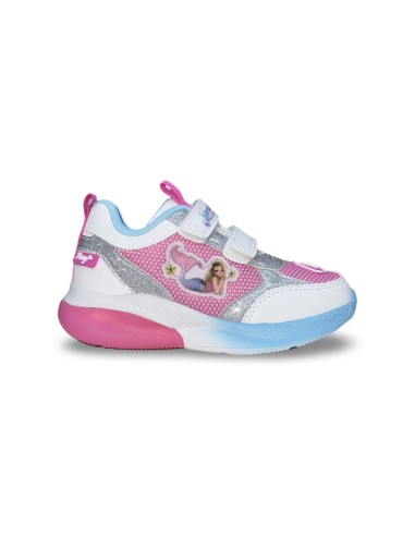 Primigi 1485100 sneakers con luci bambina in pelle/tessuto bianco/fucsia