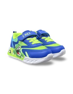 Dinosaur T-Rex S8020202T sneakers con luci bambino blu/verde fluo