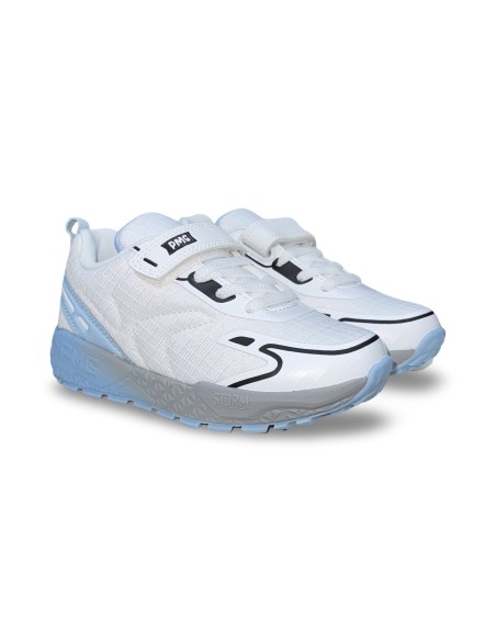 Primigi 1463133 sneakers bambino in pelle/tessuto bianco/avio