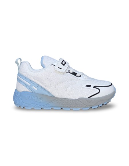 Primigi 1463133 sneakers bambino in pelle/tessuto bianco/avio