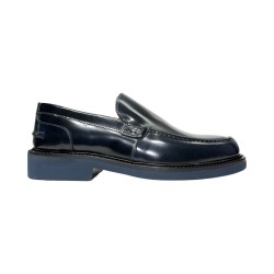 EXTON 2104 mocassini uomo in pelle abrasivata blu