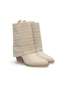 Queen Helena X34-64 stivaletti donna in camoscio beige