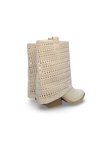 Queen Helena X34-64 stivaletti donna in camoscio beige