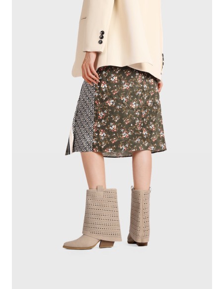 Queen Helena X34-64 stivaletti donna in camoscio beige