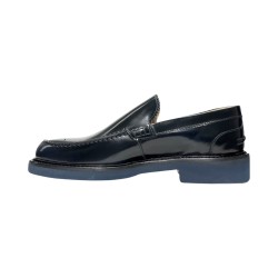 EXTON 2104 mocassini uomo in pelle abrasivata blu 2