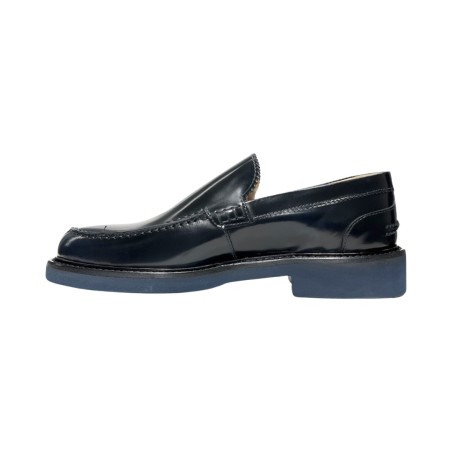 EXTON 2104 mocassini uomo in pelle abrasivata blu