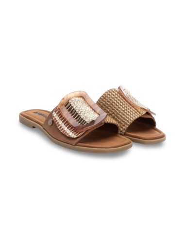 Refresh 172861 sandali donna in pelle/cotone camel