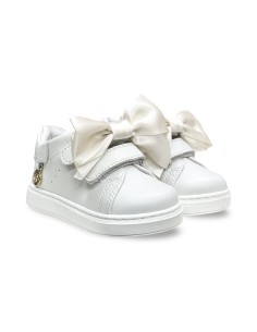 Balducci CITA7237 scarpe eleganti bambina in pelle/raso bianco