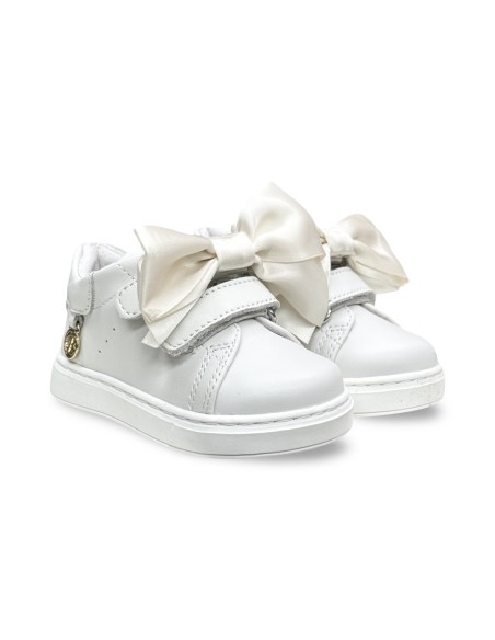 Balducci CITA7237 scarpe eleganti bambina in pelle/raso bianco