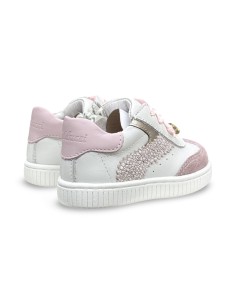 Balducci MSPORT4884 scarpe bambina in pelle/camoscio bianco/rosa 2