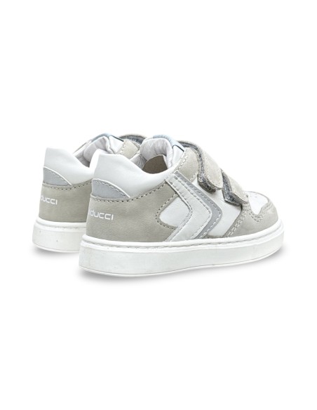 Balducci CITA7235 sneakers bambino in pelle grigio/bianco