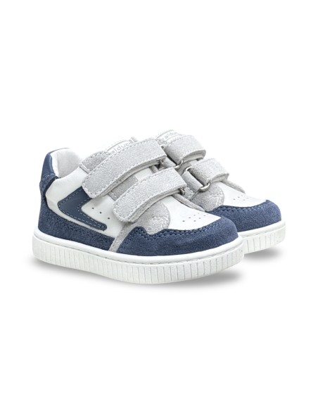 Balducci MSPORT4881 sneakers bambino in pelle/camoscio jeans/grigio
