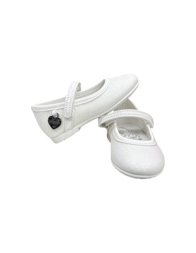 Primigi 1429000 ballerine bambina in tessuto/glitter bianco/vernice