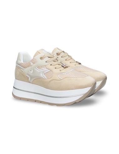 Queen Helena X34-25 sneakers donna in camoscio/rete beige