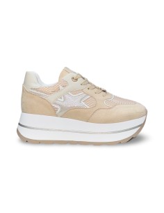 Queen Helena X34-25 sneakers donna in camoscio/rete beige 2