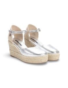 Refresh 171958 espadrillas donna in pelle/laminato argento