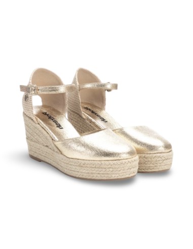 Refresh 171958 espadrillas donna in pelle/laminato oro