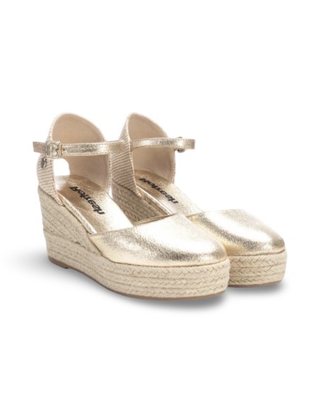 Refresh 171958 espadrillas donna in pelle/laminato oro