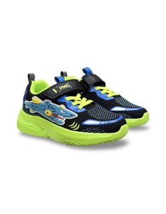 Primigi 1468611 sneakers con luci bambino in tessuto nero/celeste