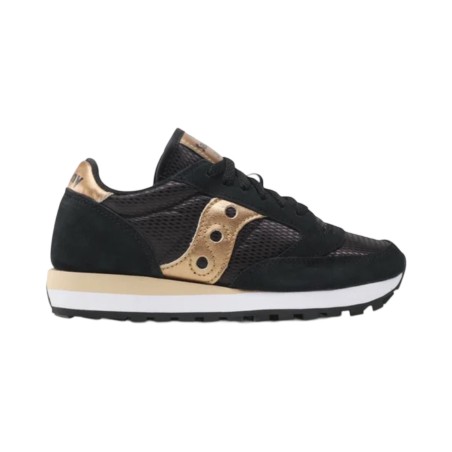 Saucony Jazz Original S1044-521 sneakers donna in camoscio e tessuto nero gold