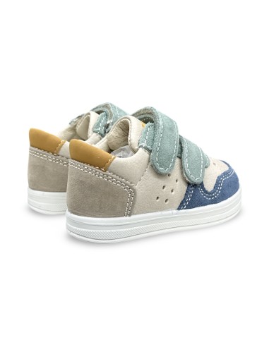 Primigi 1355522 sneakers bambino in pelle/camoscio jeans/beige/acqua
