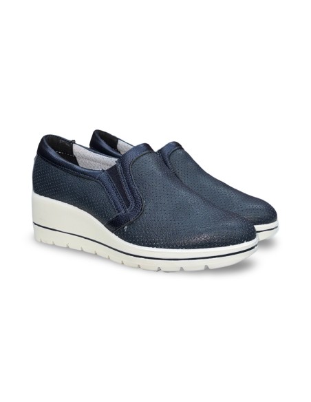 Enval Soft 1261711 slip on donna in pelle/bottolato blu