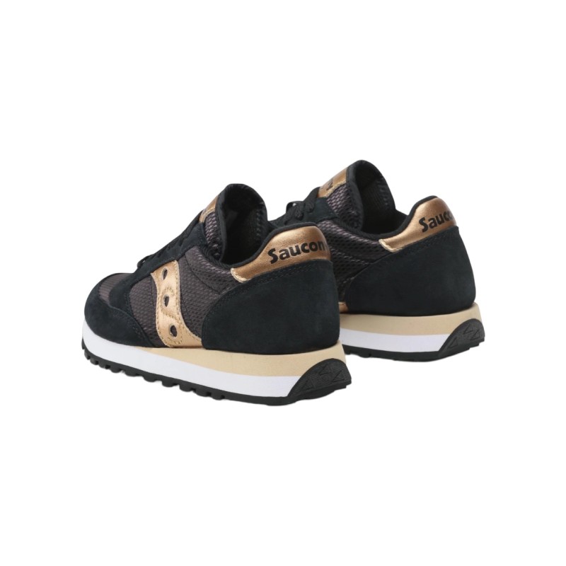 Saucony Jazz Original S1044-521 sneakers donna in camoscio/tessuto nero/gold