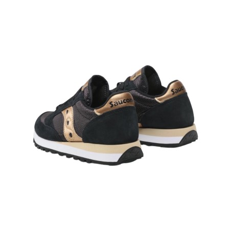 Saucony Jazz Original S1044-521 sneakers donna in camoscio e tessuto nero gold
