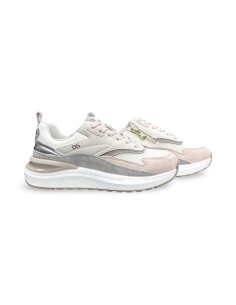 Donna Serena 9M6093DM sneakers donna in pelle/rete bianco/nude/grigio 2