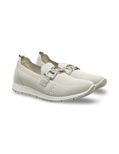 Enval Soft 1263822 slip on donna in tessuto color crema