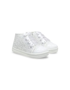 Primigi 1355800 sneakers bambina in glitter/vernice bianco