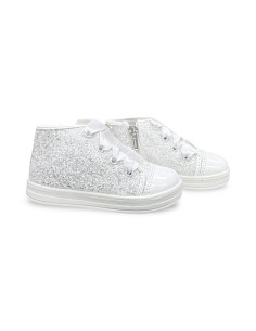 Primigi 1355800 sneakers bambina in glitter/vernice bianco 2