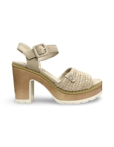 Refresh 175281 sandali donna in pelle/raffia taupe