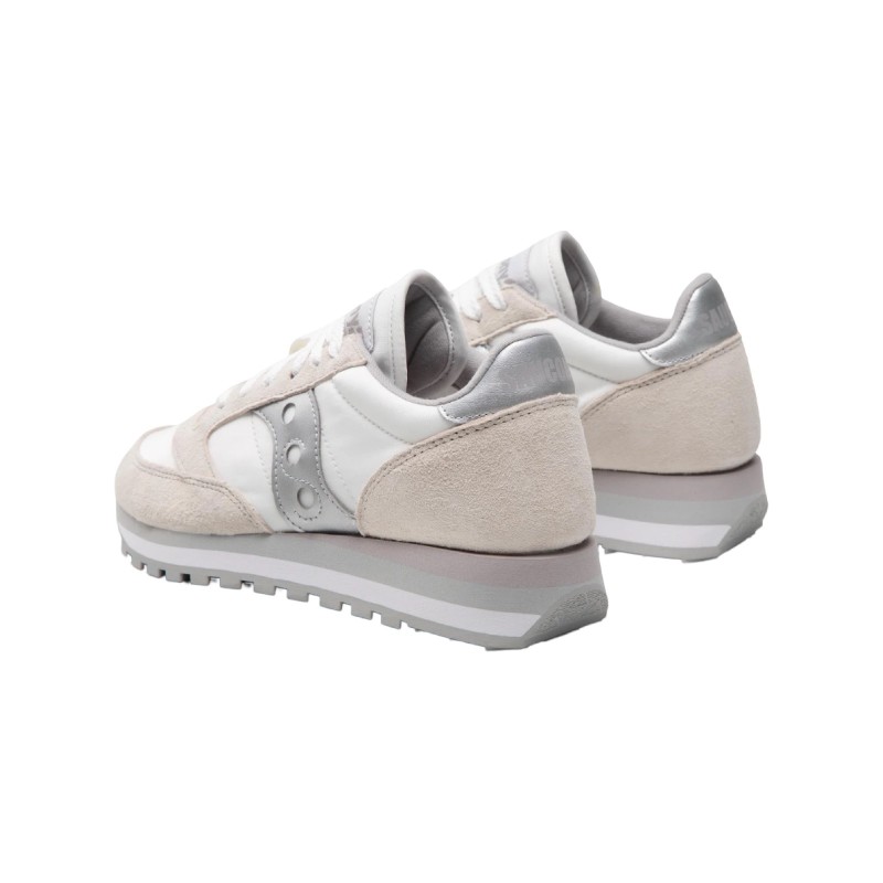 Saucony Jazz Triple S60530-16 sneakers donna in camoscio/tessuto bianco/silver