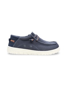 Jeep Samoa Wallabee Knit JM61115A mocassini uomo in tessuto blu 2