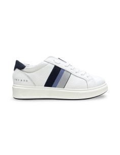 Igi&Co 1129911 sneakers uomo in pelle/bottolato bianco/blu 2