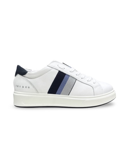 Igi&Co 1129911 sneakers uomo in pelle/bottolato bianco/blu