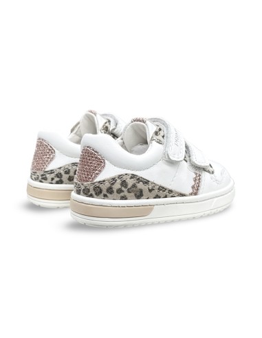 Primigi 1407111 sneakers bambina in pelle/camoscio bianco/leopardato