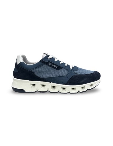 Igi&Co 1133100 sneakers uomo in pelle/camoscio blu