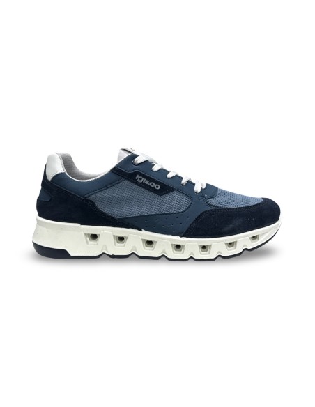 Igi&Co 1133100 sneakers uomo in pelle/camoscio blu