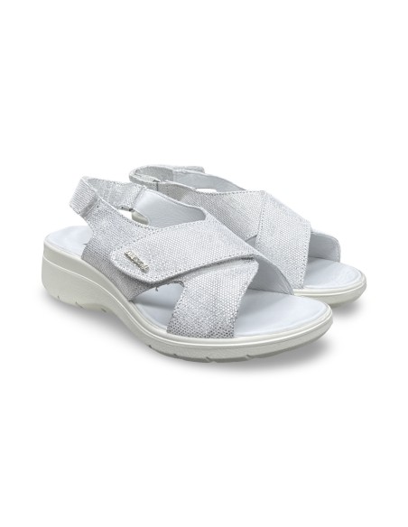 Enval Soft 1280911 sandali donna scamosciati argento