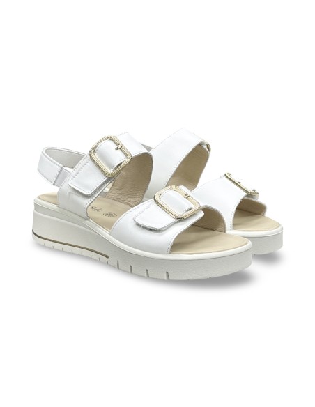 Enval Soft 1281833 sandali donna in pelle bianco/oro