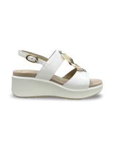Enval Soft 1292711 sandali donna in pelle bottolato bianco 2