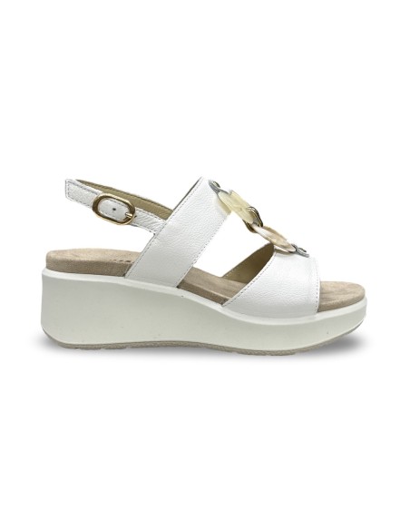 Enval Soft 1292711 sandali donna in pelle bottolato bianco