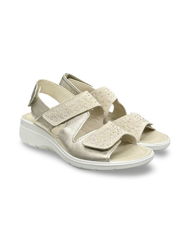 Enval Soft 1280811 sandali donna in pelle/camoscio beige/platino