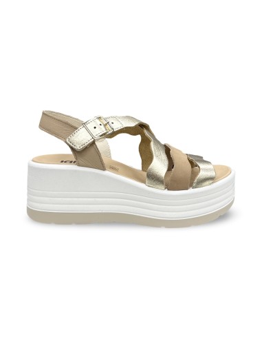 Igi&Co 1164622 sandali donna in pelle/laminato platino/beige